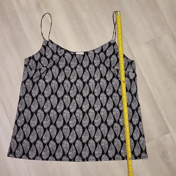 🛍Merona Cami Spaghetti Strap Tank Black White Leaves Womens Size‎ Medium - Picture 5 of 6